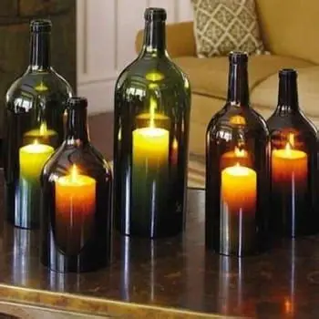 Bottle cutting with candles