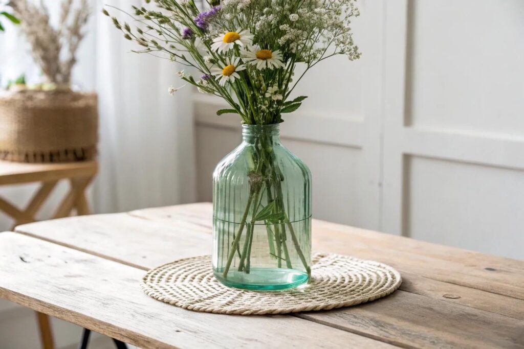 bottle cutting with plant